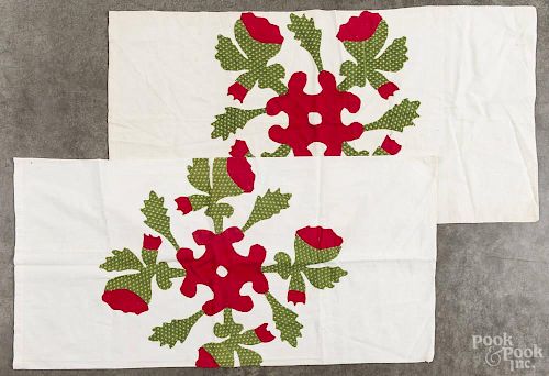 Pair of Pennsylvania appliqué pillow covers, early 20th c.