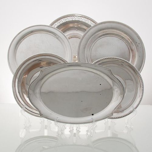 American Sterling Serving Trays, Lot of Six