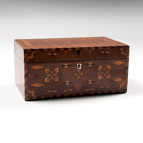 Marquetry Inlaid Box with Portrait
