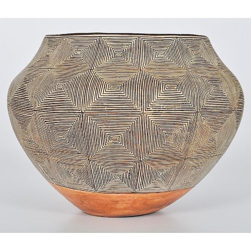 Kaleidoscope Design Acoma Pottery Jar