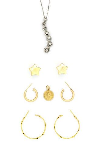 A Collection of Gold Jewelry, 7.70 dwts.