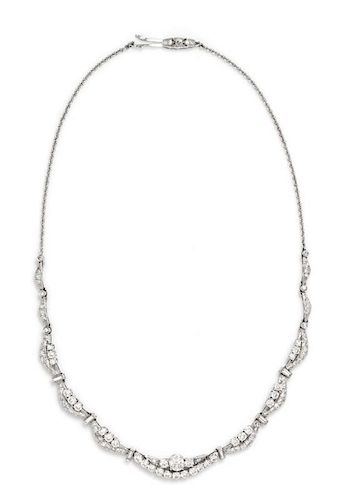 A White Gold and Diamond Collar Necklace, Heileman & Company, 10.70 dwts.