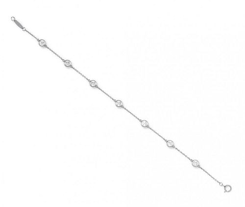 A Platinum and Diamond "By the Yards" Bracelet, Elsa Peretti for Tiffany & Co., 1.80 dwts.