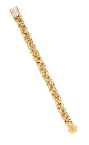 An 18 Karat and Diamond "Classic Chain" Braided Bracelet, John Hardy, 30.40 dwts.