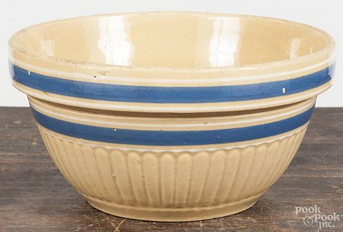 Yellowware mixing bowl, ca. 1900, 5 1/2'' h., 10 1/2'' dia.