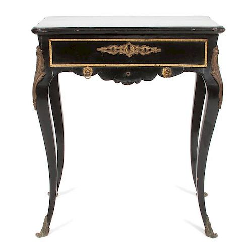 A Louis XV Style Painted Occasional Table Height 28 1/2 x width 24 1/2 x depth 17 inches.