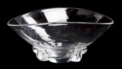 A Steuben Glass Bowl Height 5 x width 11 1/2 inches.