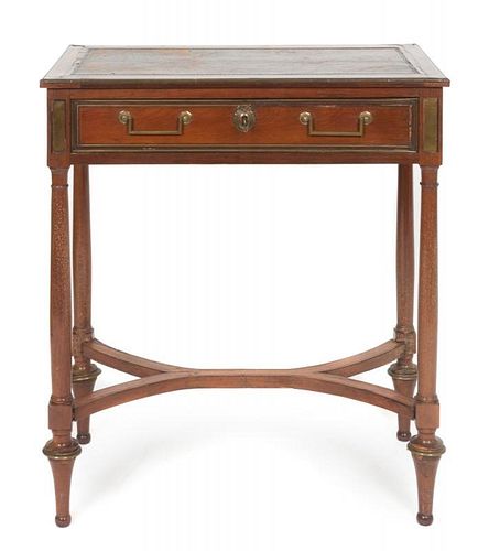 An Empire Style Occasional Table Height 25 3/4 x width 23 x depth 12 1/2 inches.