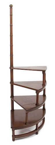 A Set of American Mahogany Library Steps Height 59 inches.