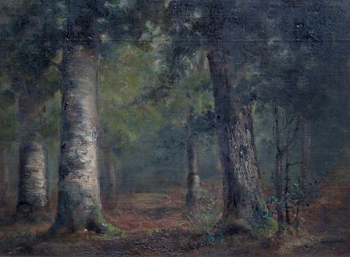 Artist Unknown, (Late 19th/early 20th century), Two works: Farmhouse and Forest Landscape