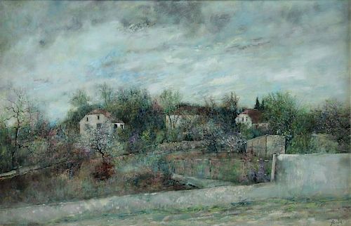 GANTNER, Bernard. Oil on Canvas. Cottages in