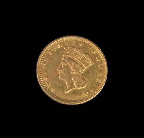 A United States 1856 Indian Princess: Type 3 $1 Gold Coin