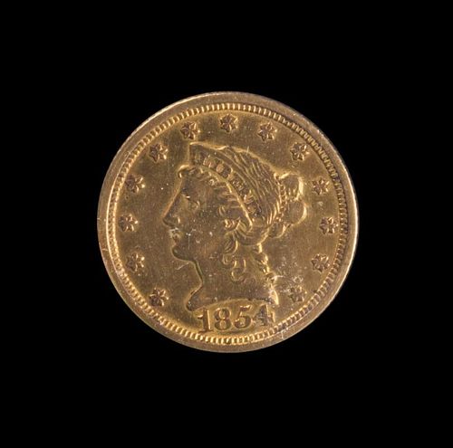 A United States 1854-O Liberty Head $2.50 Gold Coin