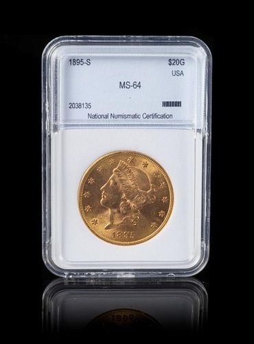 A United States 1895-S Liberty Head $20 Gold Coin