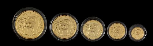 A China 1986 Panda Five Gold Coin Proof Set