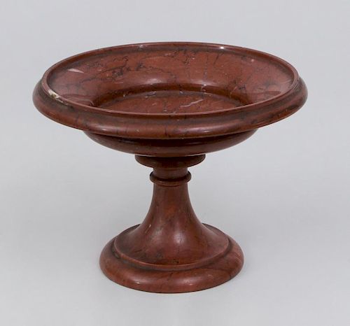 BAROQUE STYLE VEINED RED MARBLE TAZZA