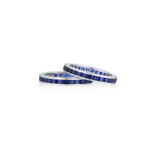 A Pair of Sapphire Eternity Bands