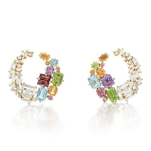 Stefano Canturi Cubism Colourburst Collection Earrings