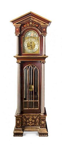 An American Painted Tall Case Clock, Grand Rapids Clock and Mantel Company, 1898-1916, Height 98 1/4 inches.