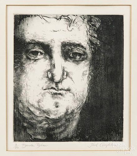 Jack Coughlin (American b. 1932), etching, titled Brendan Behan, signed lower right and numbered