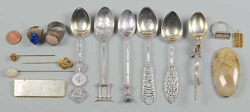 Group Asian Silver & Jewelry, 15 pcs.