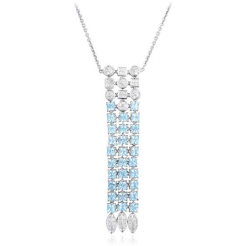 A Topaz and Diamond Necklace