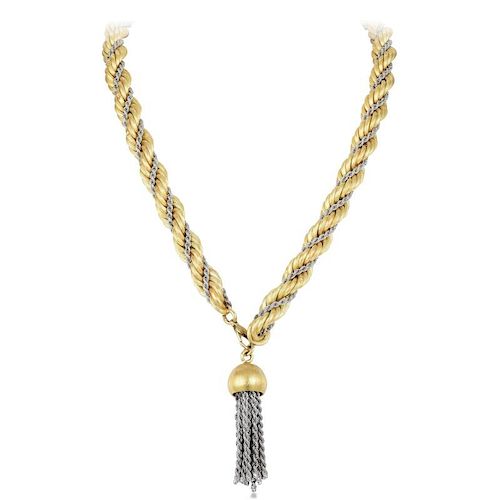 A Gold Ropetwist Necklace and Bracelets Set