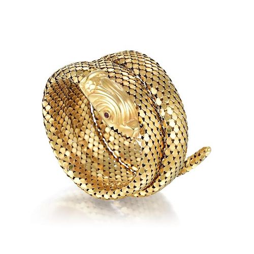 A Gold Snake Bangle Bracelet