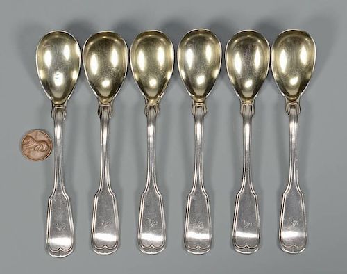 6 Mobile Coin Silver egg spoons