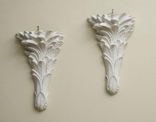 PAIR OF PAINTED PLASTER SCONCES, STYLE OF SERGE ROCHE