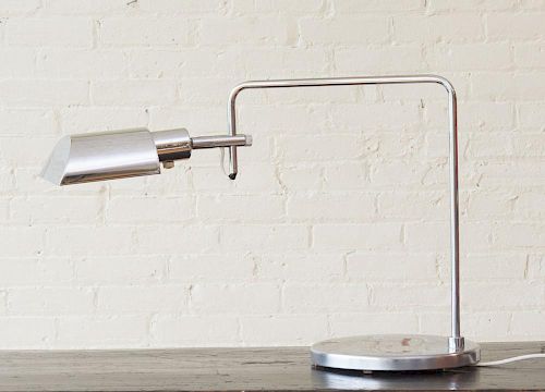 CHROME SWING-ARM TABLE LAMP