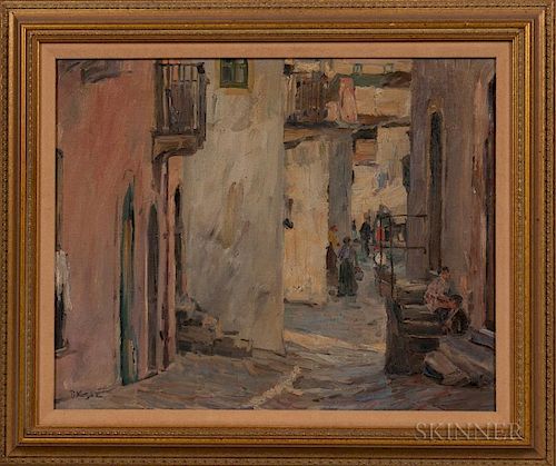 Paul Kutscha (Czech, 1872-1935)      Street Scene