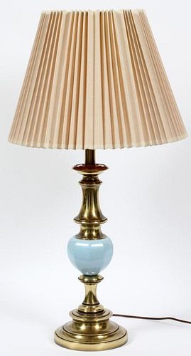 STIFFEL BRASS AND CERAMIC LAMP