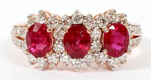 1.84CT NATURAL RUBY AND .71CT DIAMONDS RING