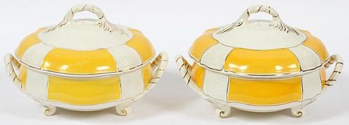 WEDGWOOD PORCELAIN COVERED VEGETABLE DISHES PAIR