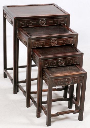 CHINESE TEAKWOOD NEST OF TABLES 4
