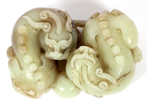 CHINESE DOUBLE JADE DRAGONS