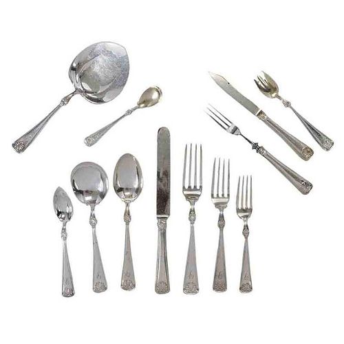 Gorham Shell Silver-Plate Flatware, 410 Pieces