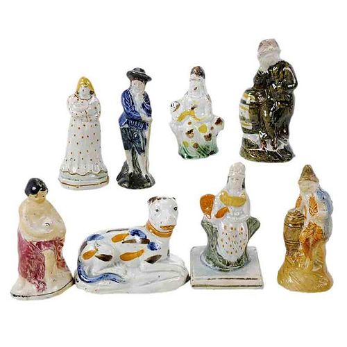 Group of Eight Staffordshire Figurines