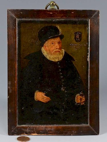O/B portrait of man dated 1587