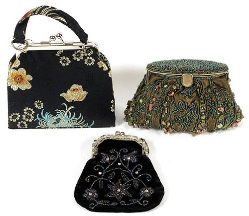 BEADED AND EMBROIDERED BAGS 3 PIECES