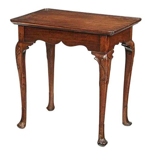 Irish Queen Anne Carved Mahogany Tea Table