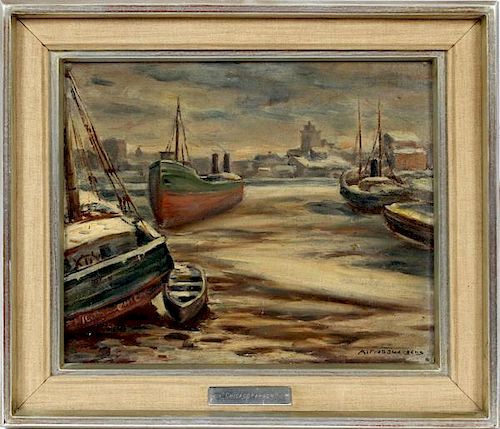 ALFRED JUERGENS OIL ON CANVAS BOARD