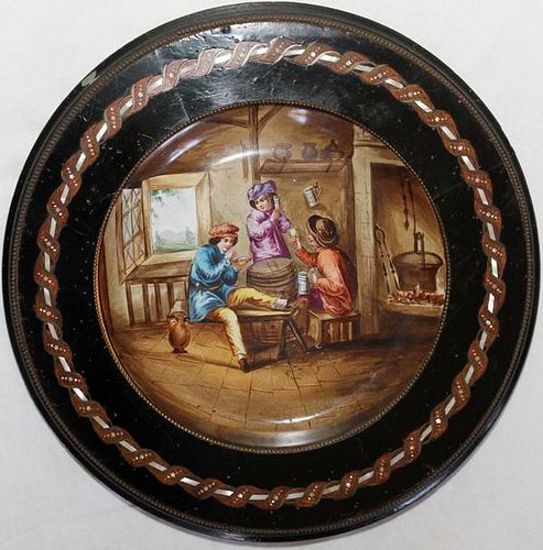 FRENCH FRAMED PLAQUE 19TH CENTURY