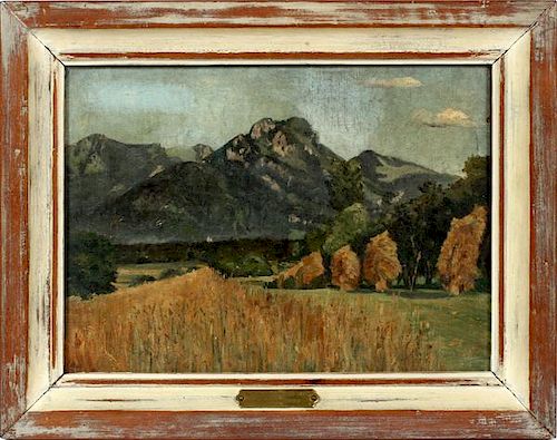 ATTRIBUTED TO ALFRED JUERGENS OIL ON MASONITE