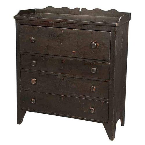 Southern Walnut Chest In Early Surface