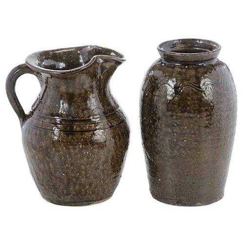 Two Pieces of Catawba Valley Stoneware