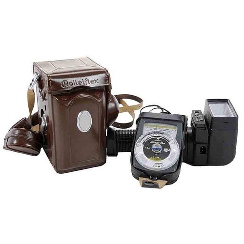 Rolleiflex Camera With Attachments
