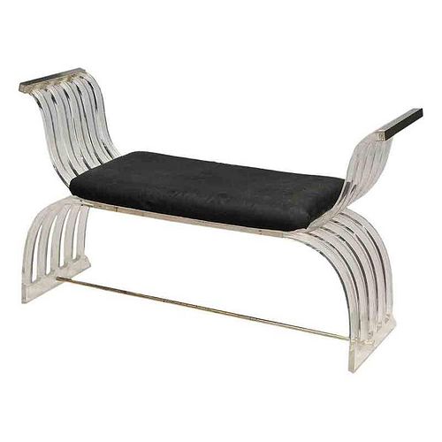 Hollywood Regency Lucite Window Bench