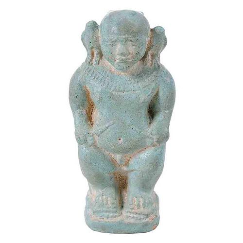 Faience Figure of Ptaikos and Ma'at